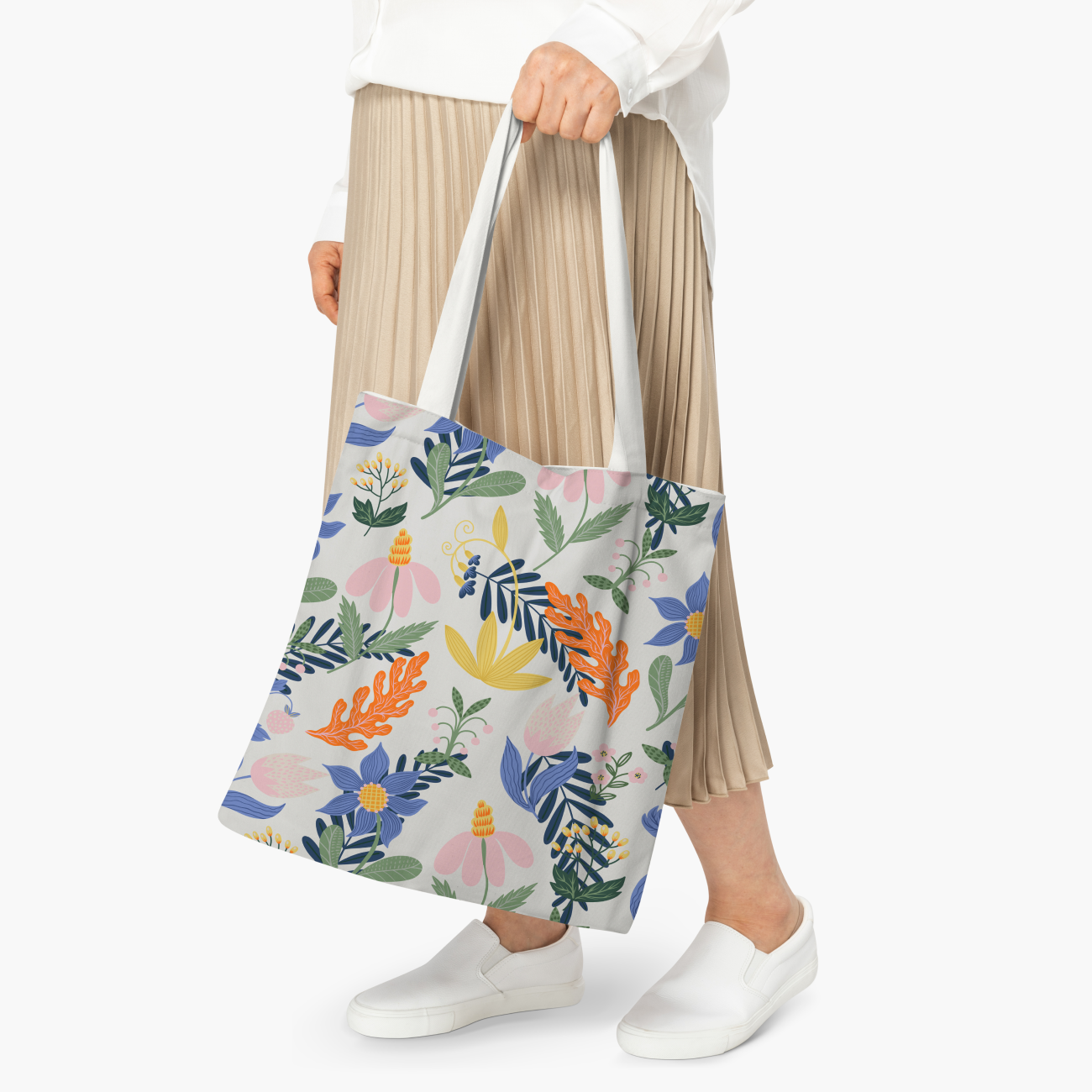 Flora Canva Tote Bag